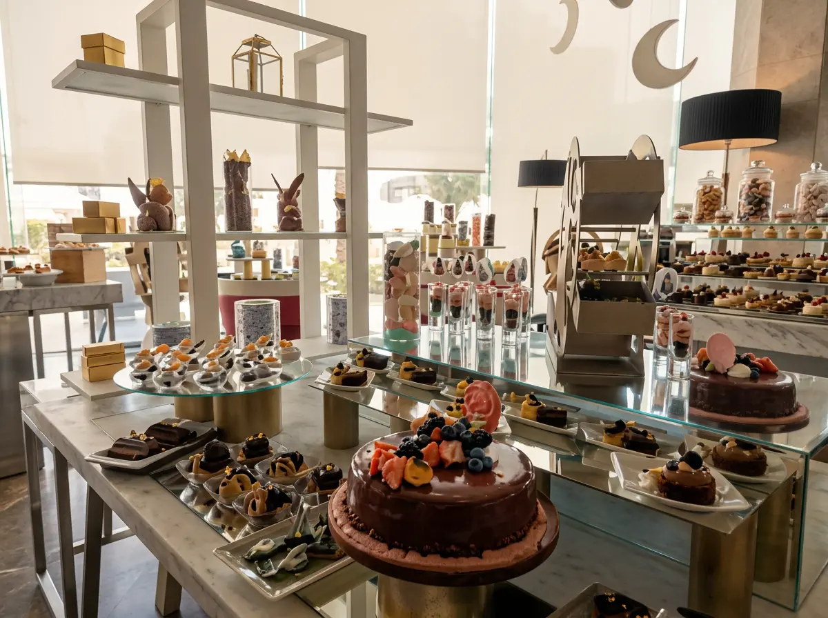 Buffet de pastelería hotelera